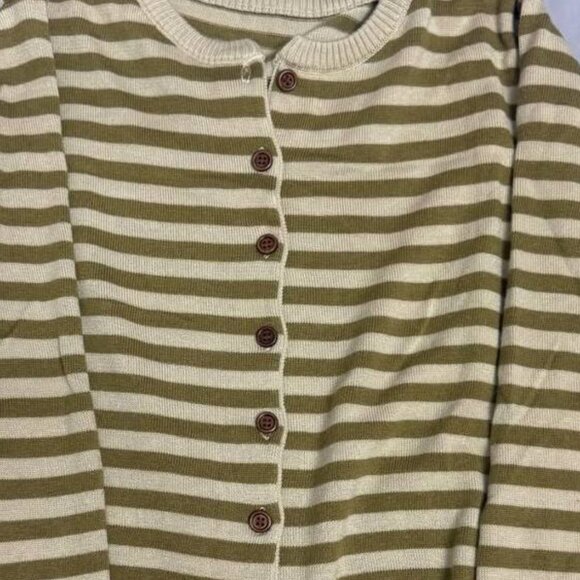 Brown Striped Knit Cardigan - Picture 2 of 3